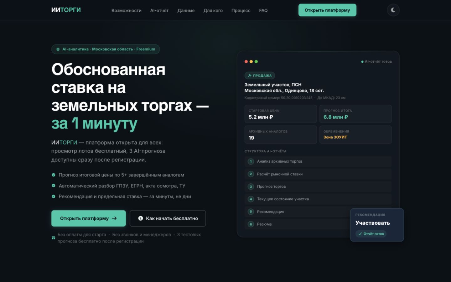 Сайт сервиса ИИТОРГИ